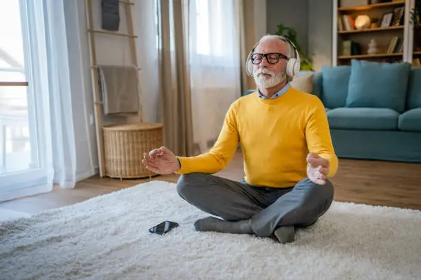 Old man meditation